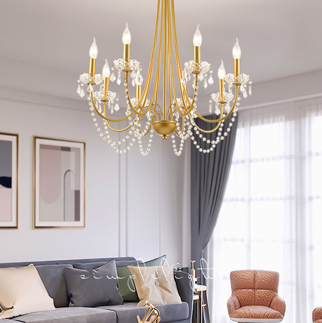 Cougie Éclairage suspendu Amérique de style American Multi-Head suspension avec une perle en cristal