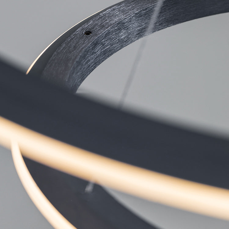 Modern Aluminum Chandelier Multi-Layer Circle 2 Lights Chandelier Pendant Lamps for Living Room