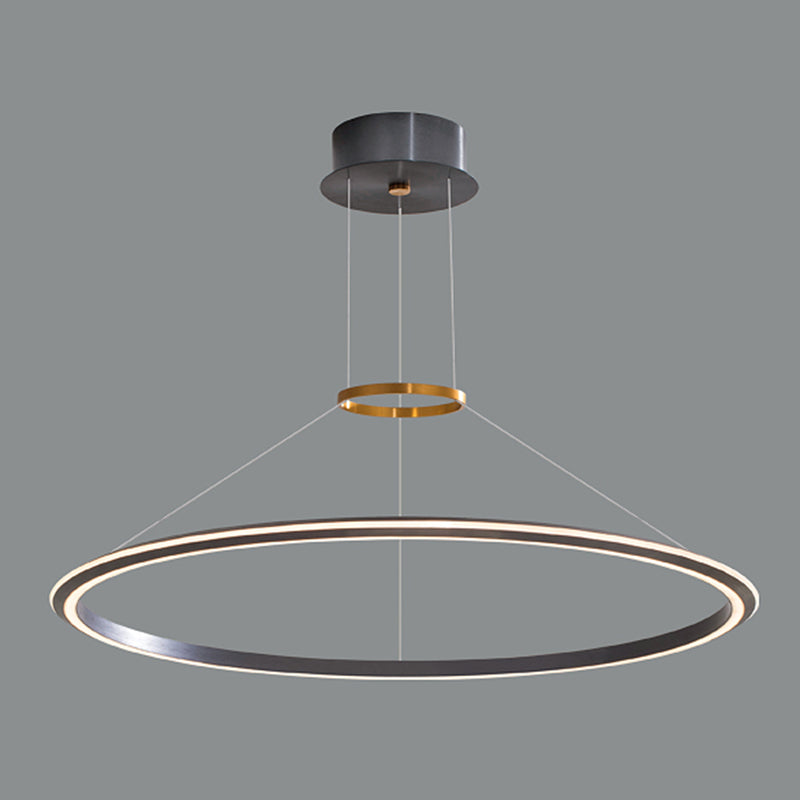 Modern Aluminum Chandelier Multi-Layer Circle 2 Lights Chandelier Pendant Lamps for Living Room