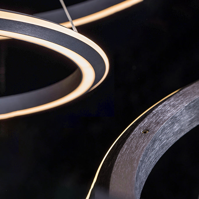 Modern Aluminum Chandelier Multi-Layer Circle 2 Lights Chandelier Pendant Lamps for Living Room