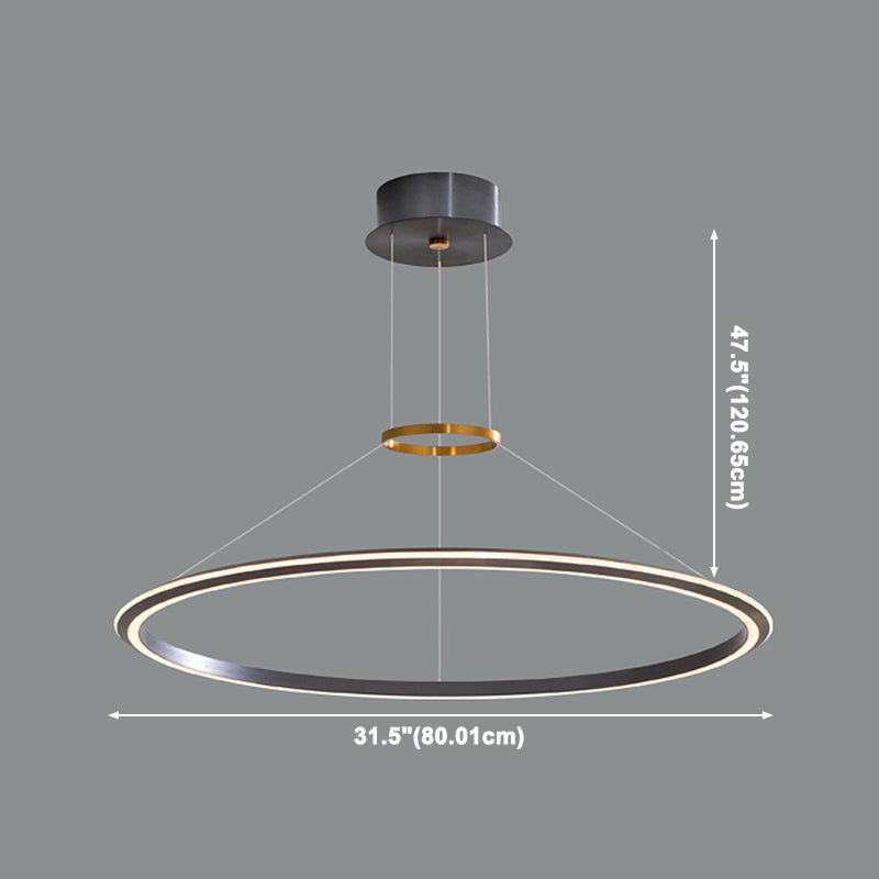 Modern Aluminum Chandelier Multi-Layer Circle 2 Lights Chandelier Pendant Lamps for Living Room