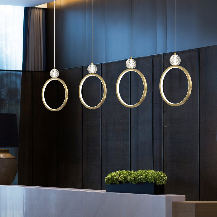 Gouden LED hangende lamp Geometrische minimalistische stijl kristalhangende hanglamp