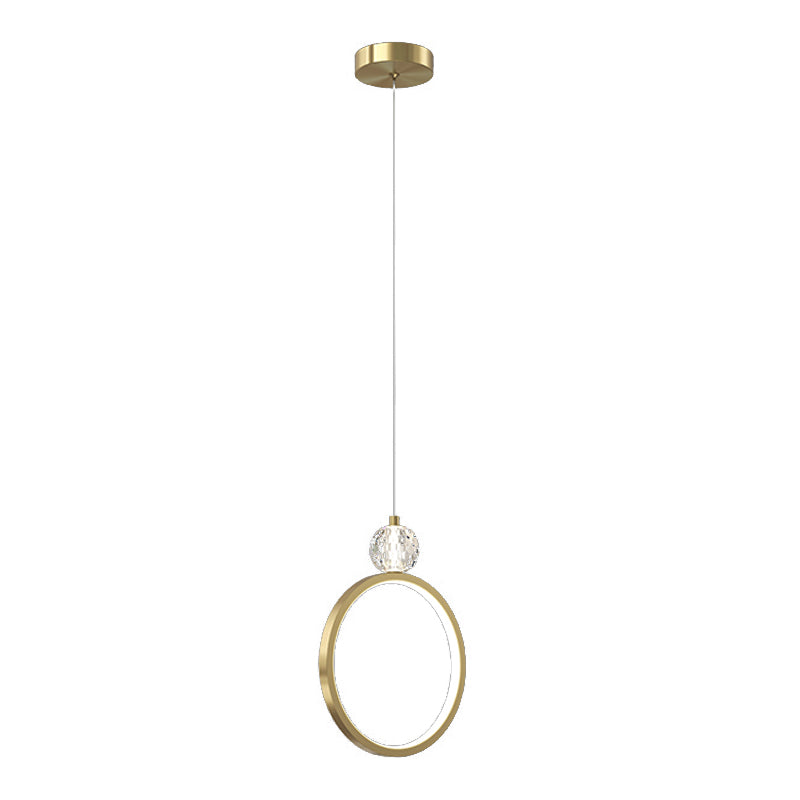 Gouden LED hangende lamp Geometrische minimalistische stijl kristalhangende hanglamp
