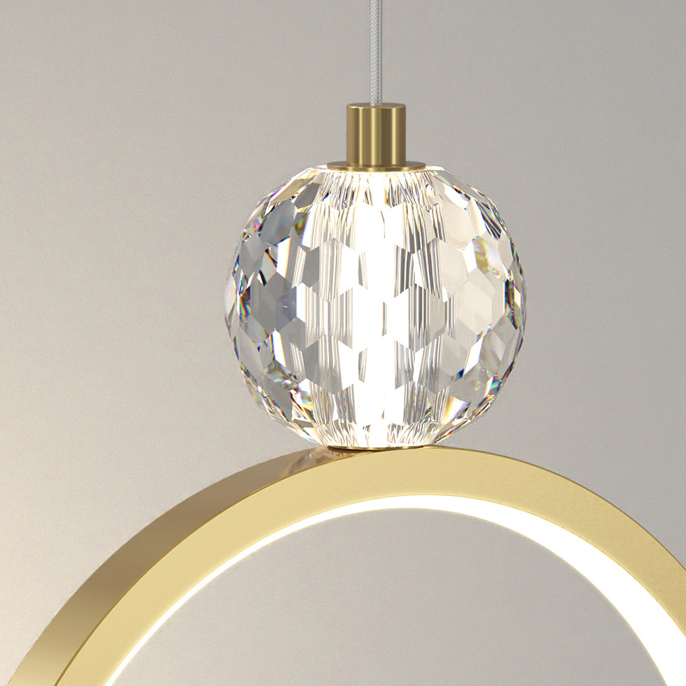 Gouden LED hangende lamp Geometrische minimalistische stijl kristalhangende hanglamp