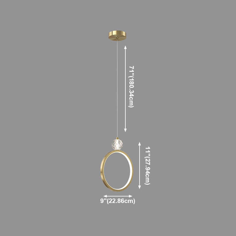 Gouden LED hangende lamp Geometrische minimalistische stijl kristalhangende hanglamp