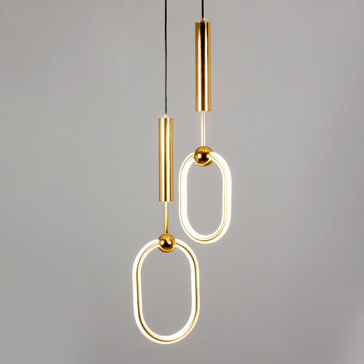 Zeitgenössische Metallhängnisbeleuchtung 1 Leuchtanhänger Beleuchtung in Gold