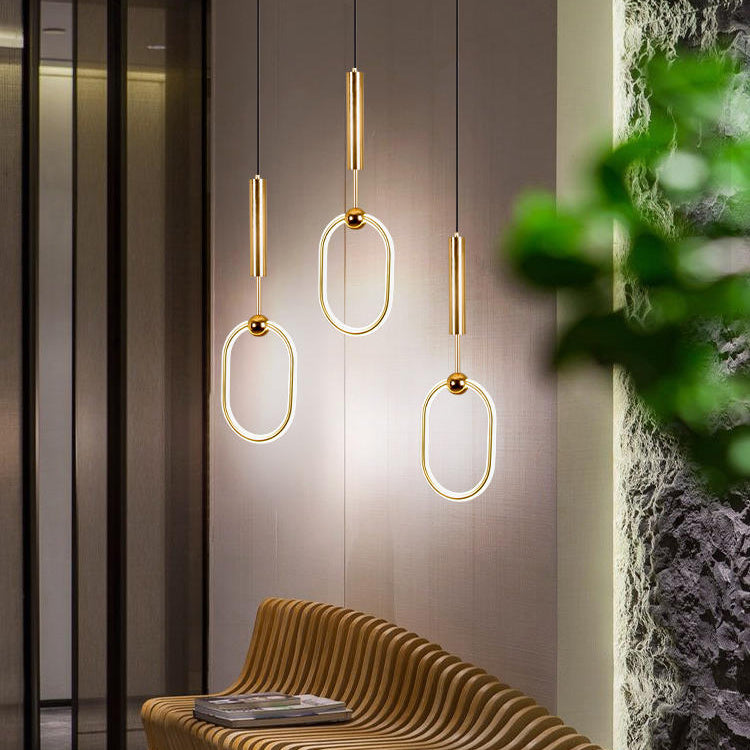 Zeitgenössische Metallhängnisbeleuchtung 1 Leuchtanhänger Beleuchtung in Gold