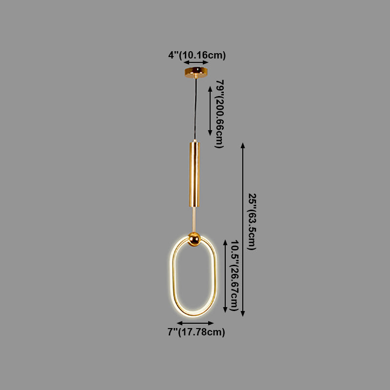Zeitgenössische Metallhängnisbeleuchtung 1 Leuchtanhänger Beleuchtung in Gold
