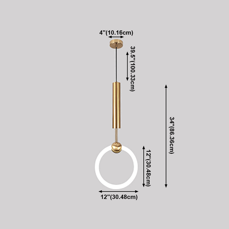 Zeitgenössische Metallhängnisbeleuchtung 1 Leuchtanhänger Beleuchtung in Gold