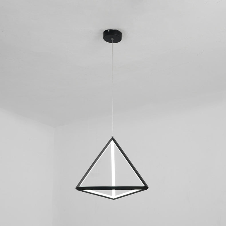 Driehoek hanger lamp hedendaagse stijl lineaire vorm metallic hangend licht