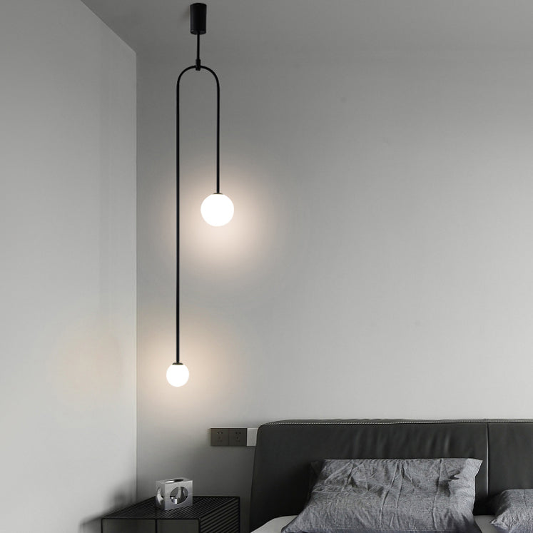 2-licht hanger lamp hedendaagse stijl lineaire vorm metallic hangend licht