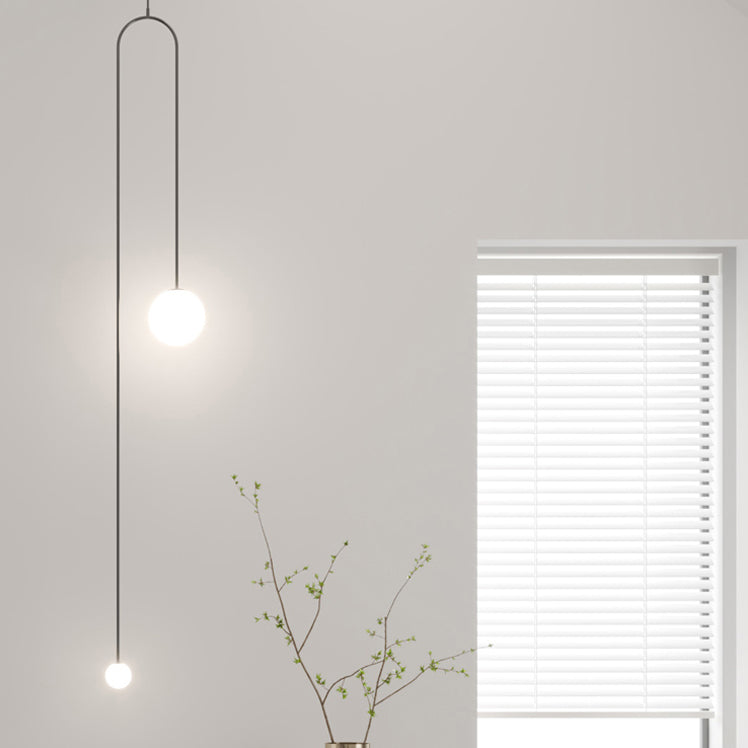 2-licht hanger lamp hedendaagse stijl lineaire vorm metallic hangend licht