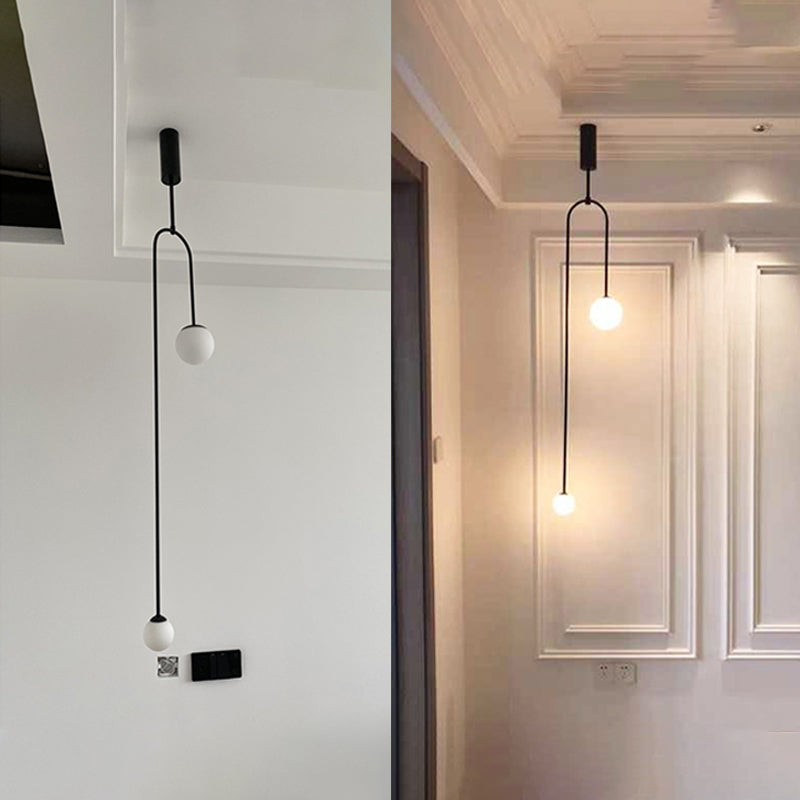 2-licht hanger lamp hedendaagse stijl lineaire vorm metallic hangend licht