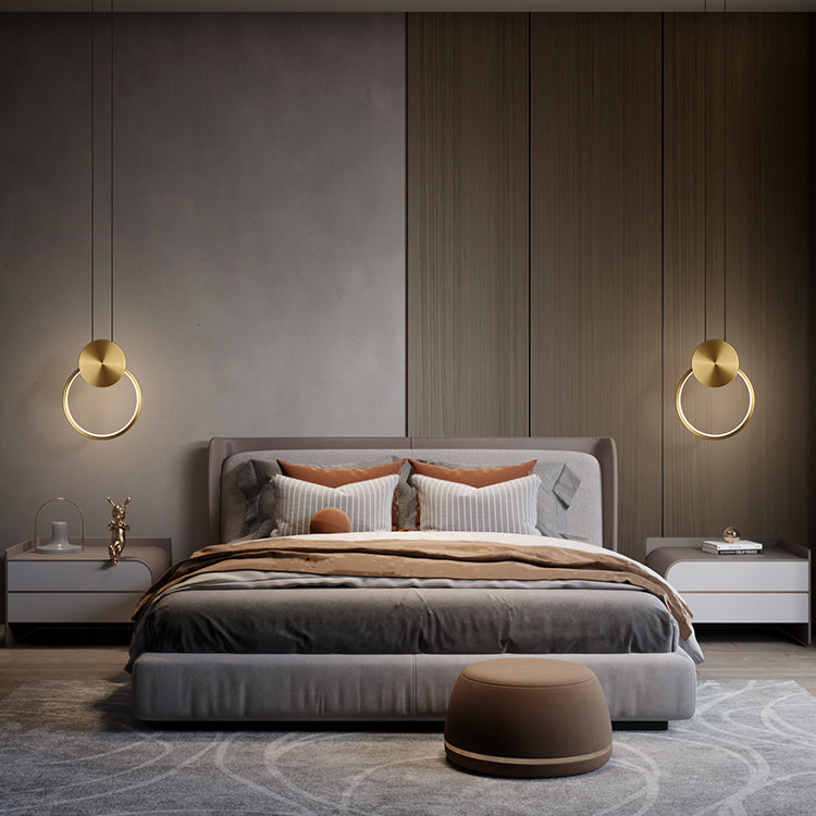 Geometric Metal Suspended Lighting Fixture 1 Light Pendant Lighting Fixture in Gold