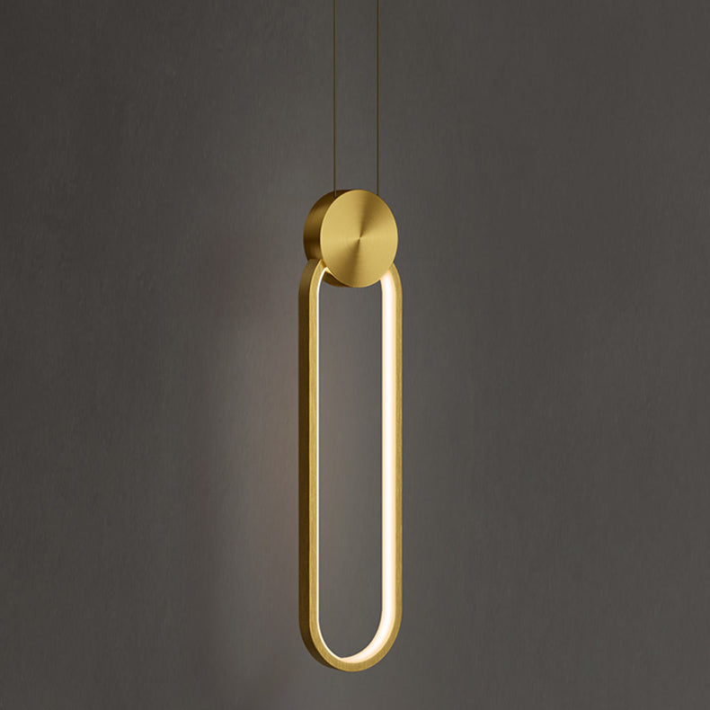 Geometric Metal Suspended Lighting Fixture 1 Light Pendant Lighting Fixture in Gold