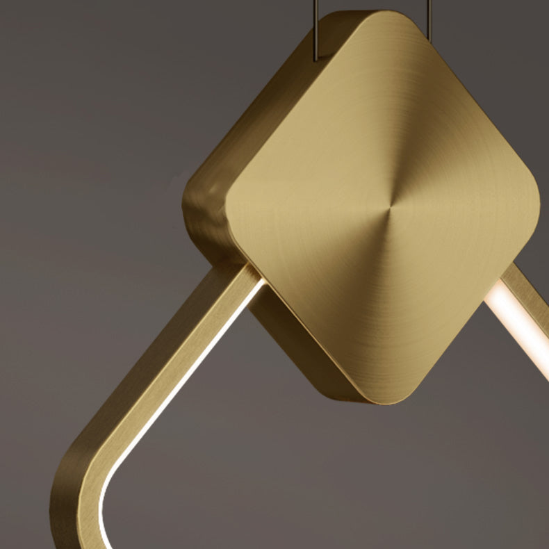 Geometric Metal Suspended Lighting Fixture 1 Light Pendant Lighting Fixture in Gold