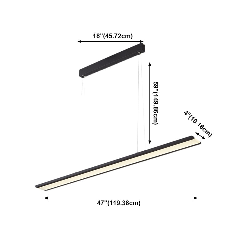 Rectangle Dining Room Island Light Nordic LED Dining Pendant Lamp for Kitchen