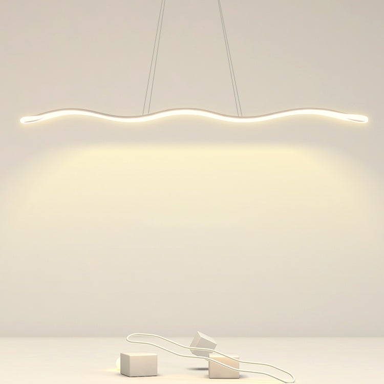 Modern Style Dining Table Island Lamp Lines LED Lighting Fixture for Kitchen