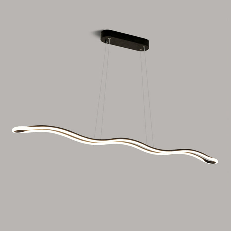 Modern Style Dining Table Island Lamp Lines LED Lighting Fixture for Kitchen
