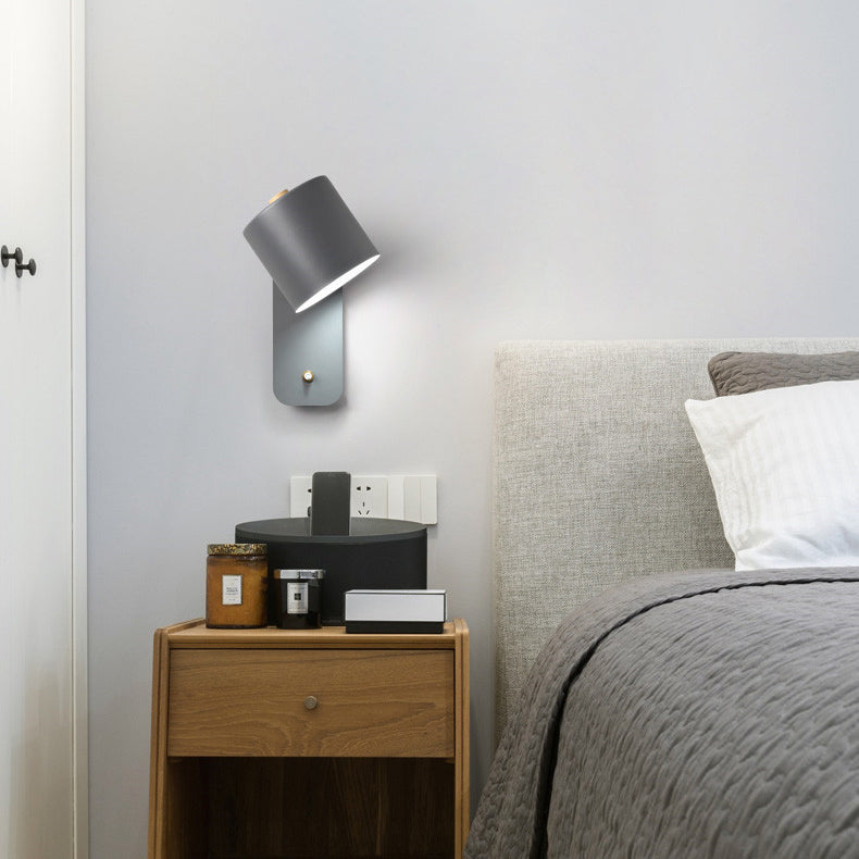 Slaapkamer eenvoudige sconce verlichtingsarmaturen 1 blub metalen roterende wandgemonteerde verlichting
