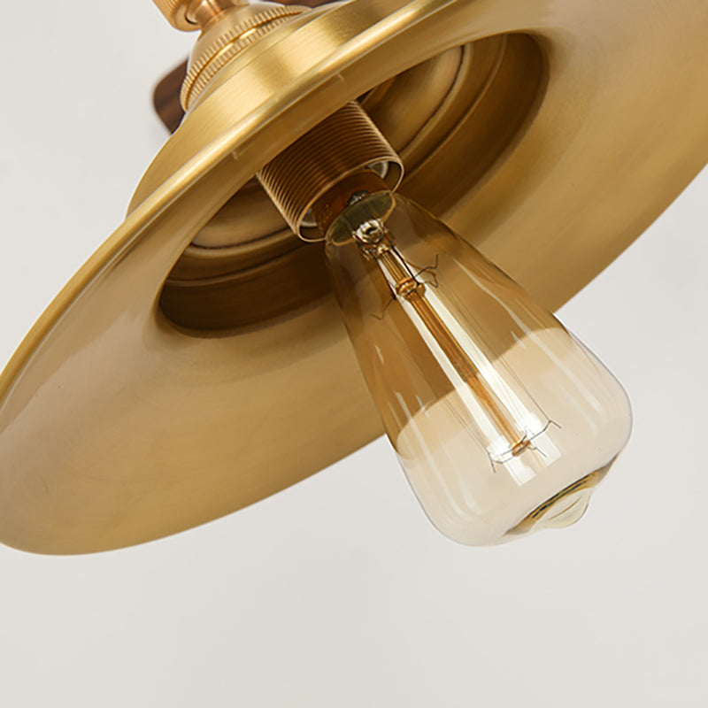 Modern Style Wooden Sconce Light Metallic Shade 1-Light Wall Lamp for Hotel