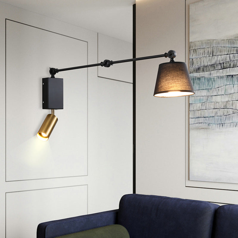 Style moderne mural léger tissu grad lampe applicable réglable pour chambre à coucher