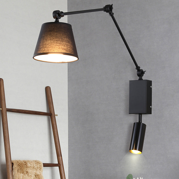 Style moderne mural léger tissu grad lampe applicable réglable pour chambre à coucher