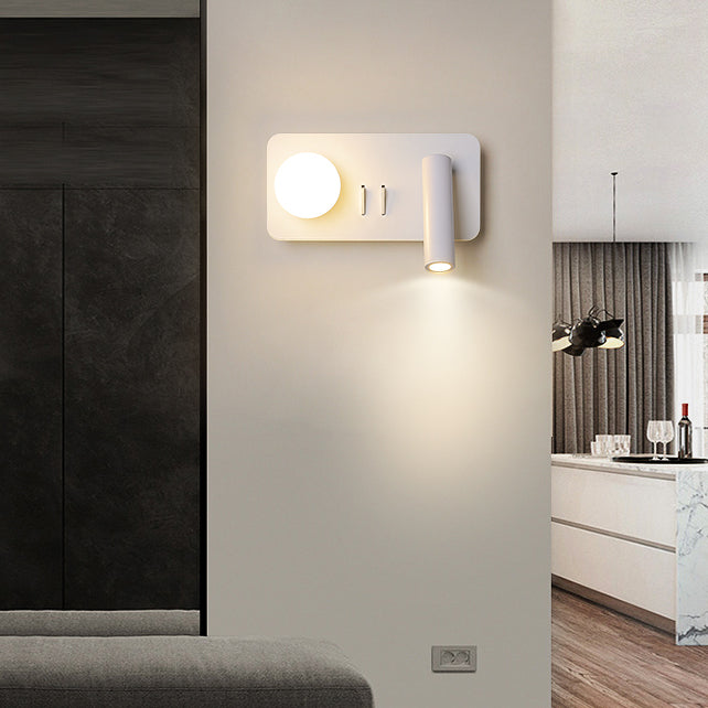 Modern Metallic Household Wall Sconce Adjustable Arm Bedroom LED Reading Lamp