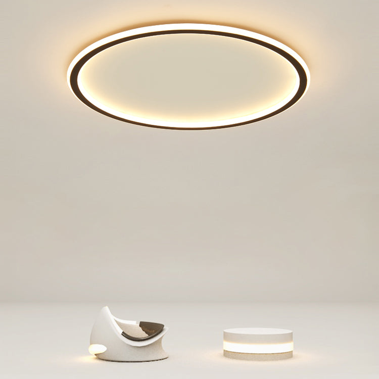 Plafonnier LED en aluminium noir, lampe moderne à montage encastré pour salon