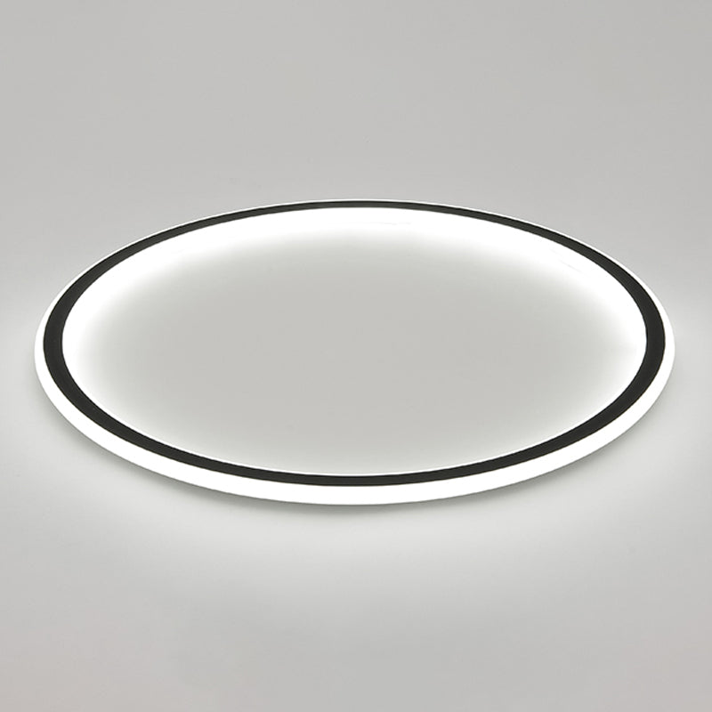 Plafonnier LED en aluminium noir, lampe moderne à montage encastré pour salon