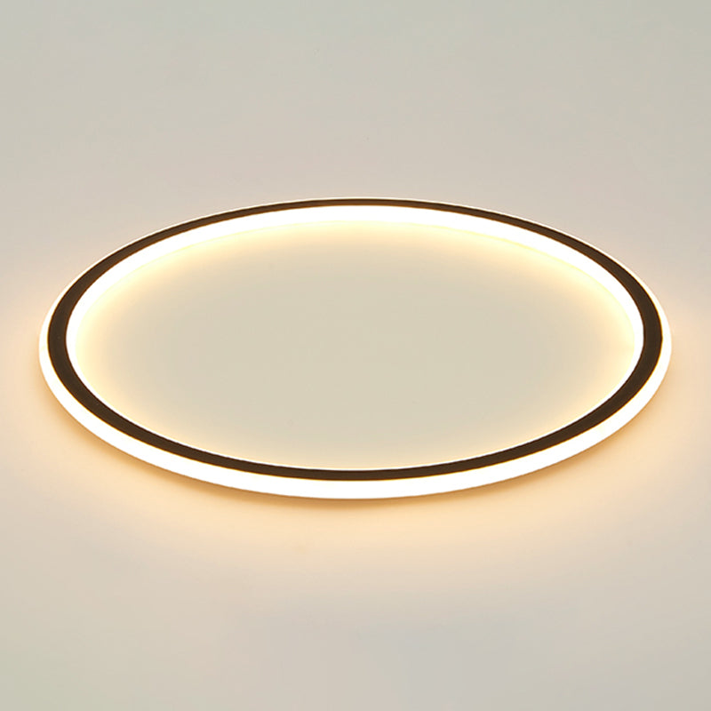 Plafonnier LED en aluminium noir, lampe moderne à montage encastré pour salon