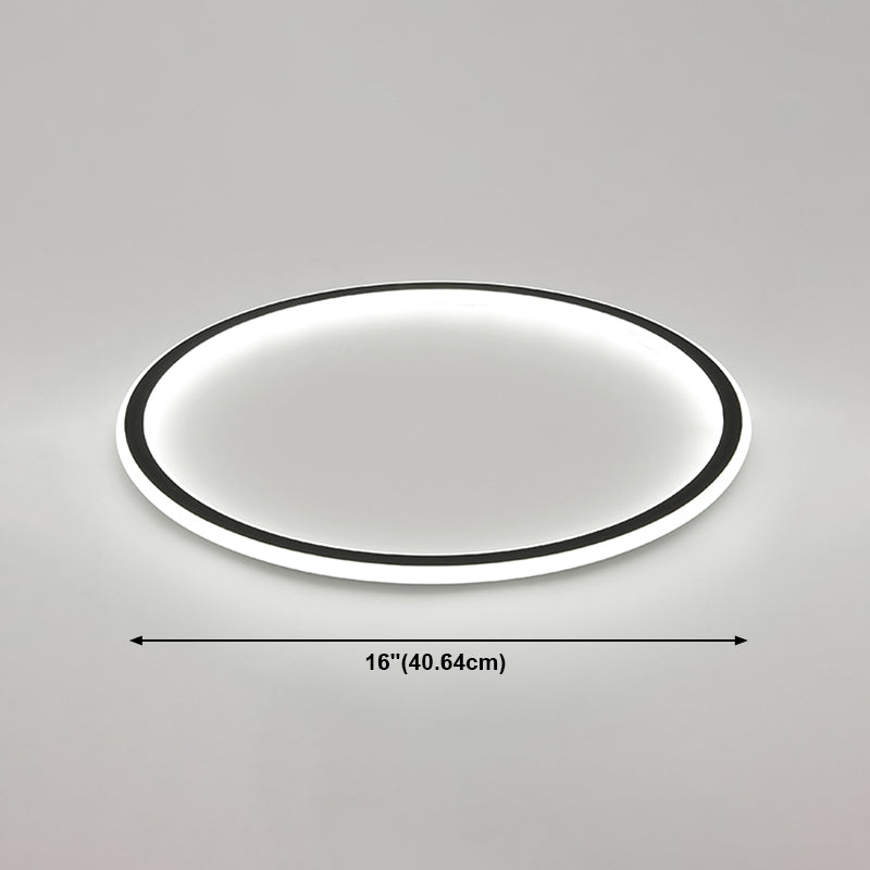 Plafonnier LED en aluminium noir, lampe moderne à montage encastré pour salon