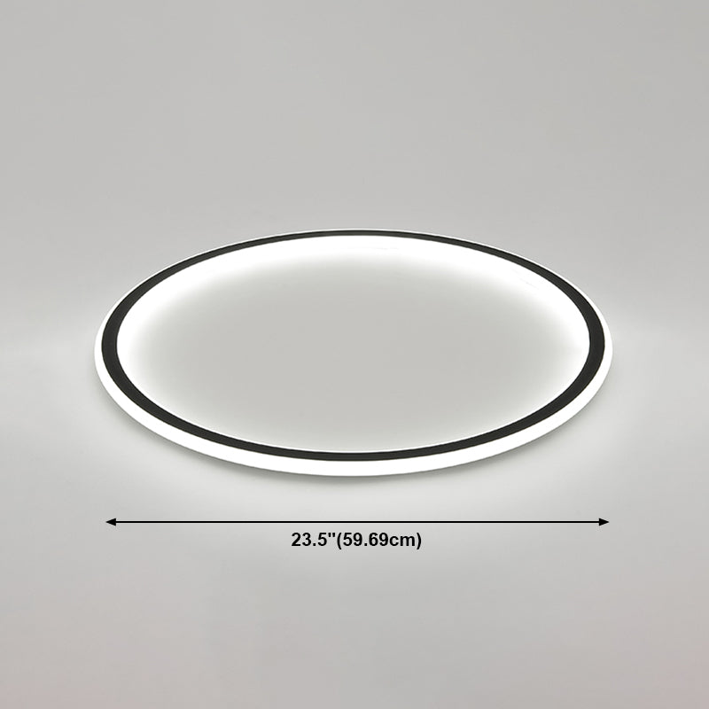 Plafonnier LED en aluminium noir, lampe moderne à montage encastré pour salon