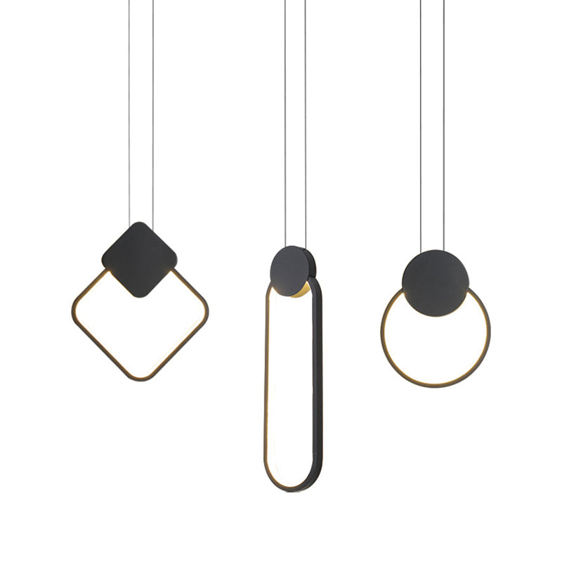 Luce a sospensione a sospensione a 1 luci a sospensione di metallo lineare