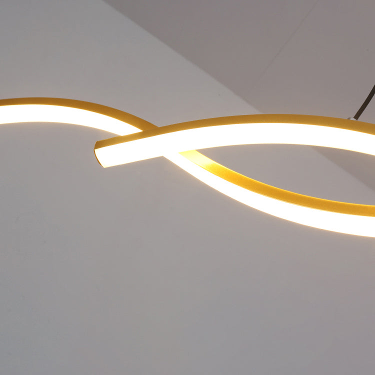 Lámpara de isla LED de comedor de estilo LED moderno lámpara colgante de comedor ondulado