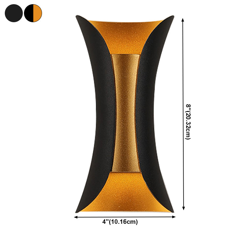 2-Light Curved Wall Sconce Lights Contemporary Style Metal Wall Mounted Lights