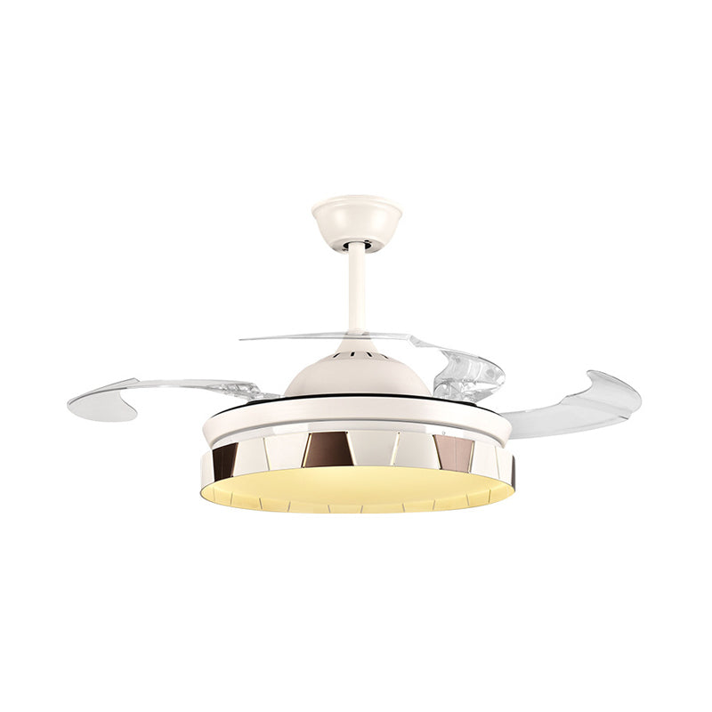 Kreisförmige küchenhängelüfter leichte minimalistische Metall LED 42 "W Silber Semi Flush Mount Deckenleuchte, 4 klare Klingen