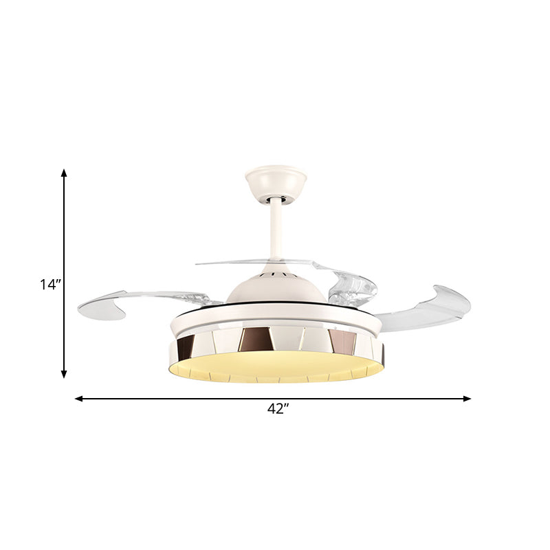 Kreisförmige küchenhängelüfter leichte minimalistische Metall LED 42 "W Silber Semi Flush Mount Deckenleuchte, 4 klare Klingen