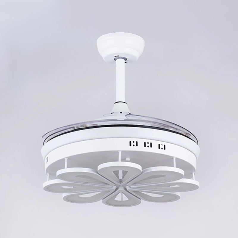 42 "Breedte moderne ring plafondventilator lamp led acryl semi spoellamp in wit met 4 heldere messen voor woonkamer