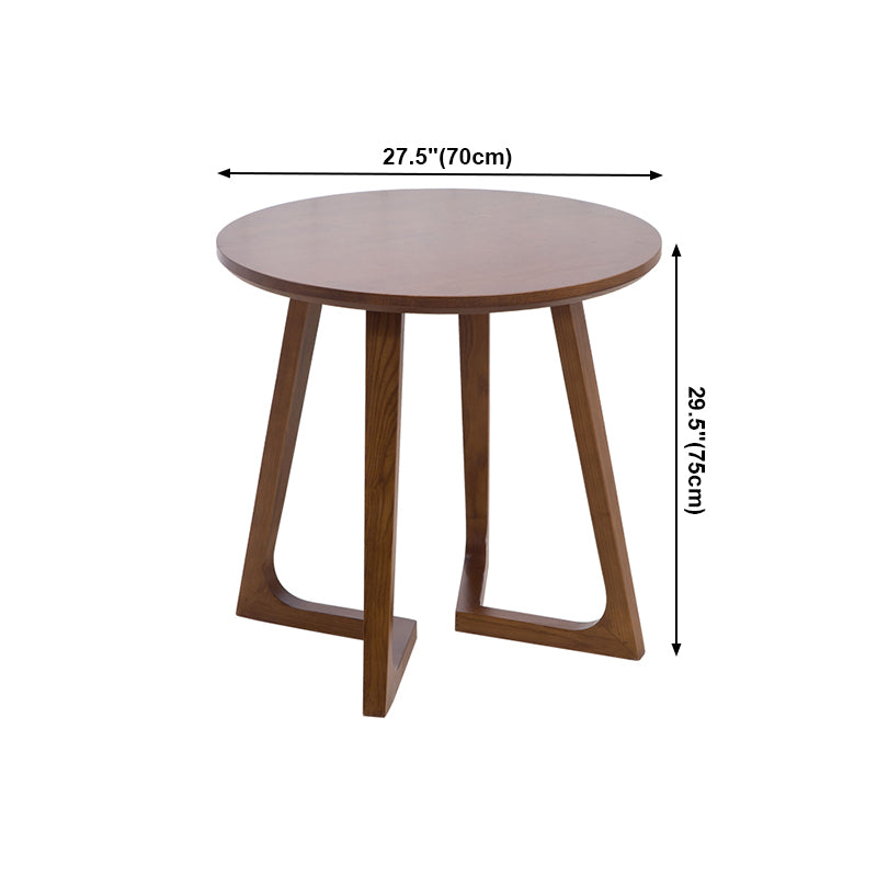 Round Wood Color Dining Table Ash Solid Wood Table Modern with Double Pedestal