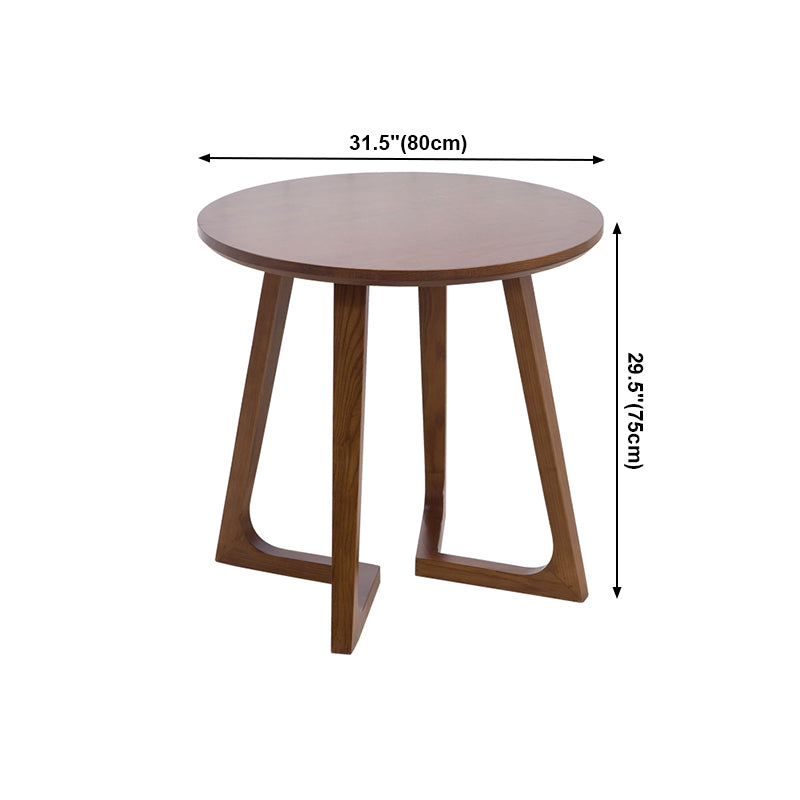 Round Wood Color Dining Table Ash Solid Wood Table Modern with Double Pedestal