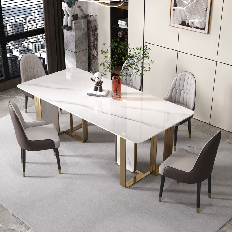 Rectangle Stainless Steel Dining Site Table Traditional Luxury Dinette Table for Home