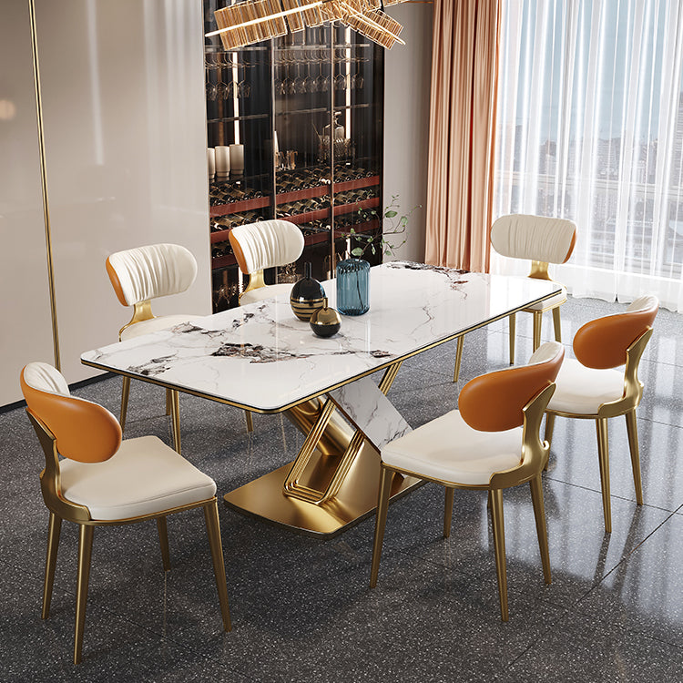 Traditional Luxury Dining Table Stainless Steel Dining Site Table for Indoor