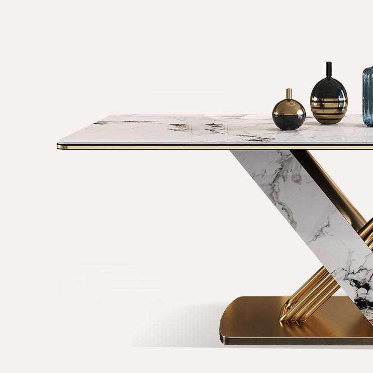 Traditional Luxury Dining Table Stainless Steel Dining Site Table for Indoor