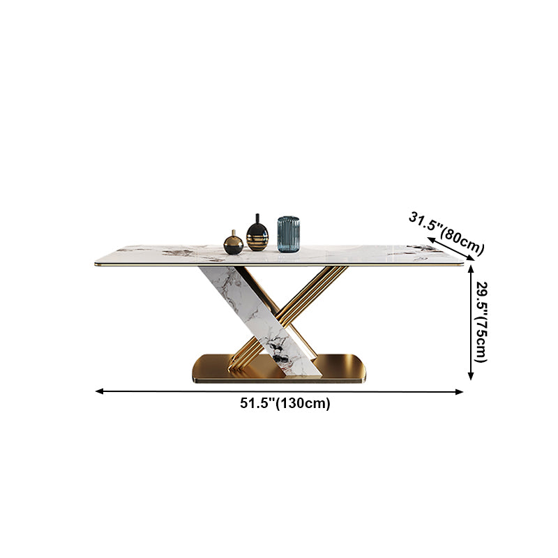 Traditional Luxury Dining Table Stainless Steel Dining Site Table for Indoor