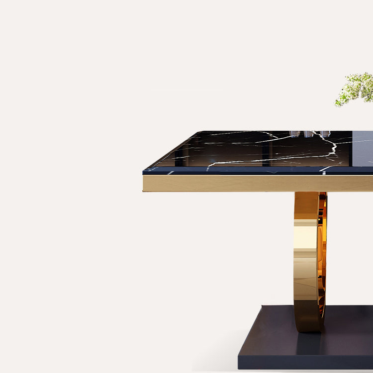 Traditional Luxury Rectangle Dining Table Stainless Steel Table for Dining Room