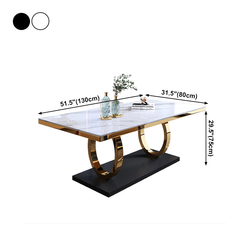 Traditional Luxury Rectangle Dining Table Stainless Steel Table for Dining Room