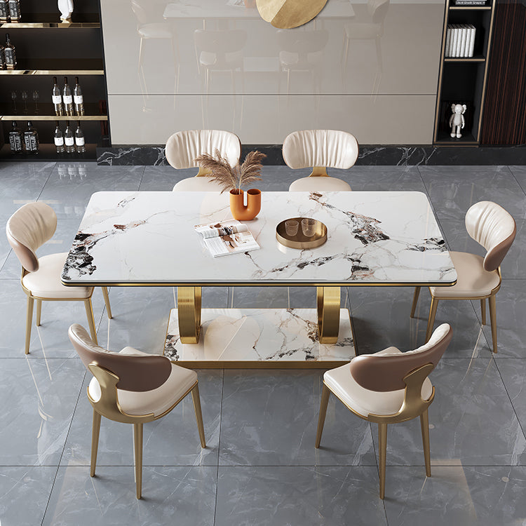 Base de caballete rectangular, muebles para el hogar, colección de comedor de acero inoxidable para comedor