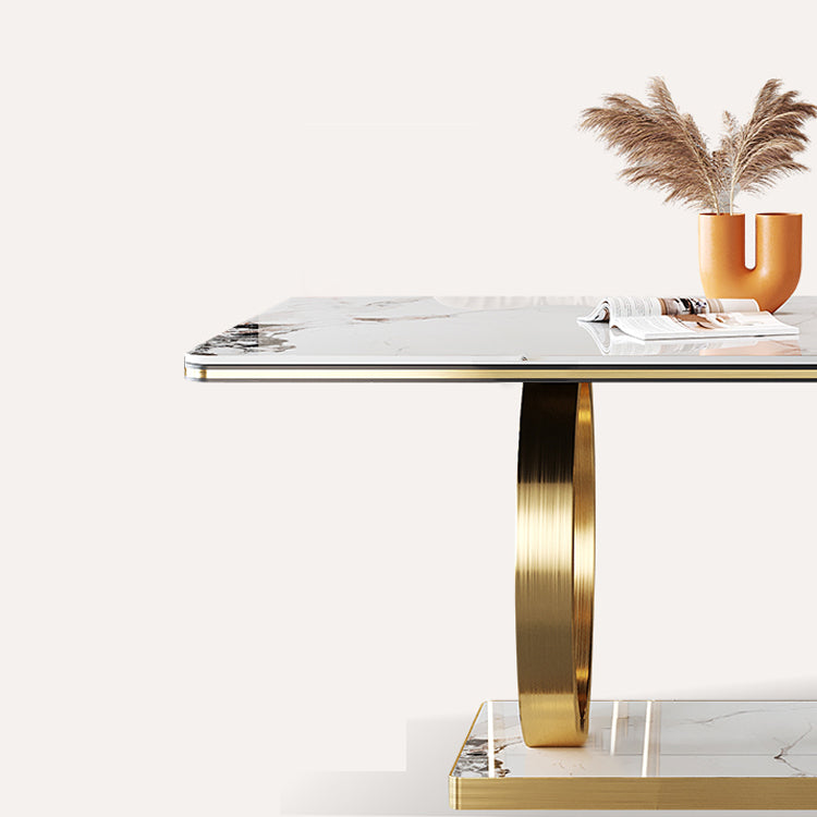 Base de caballete rectangular, muebles para el hogar, colección de comedor de acero inoxidable para comedor