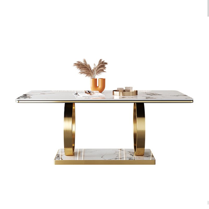 Base de caballete rectangular, muebles para el hogar, colección de comedor de acero inoxidable para comedor
